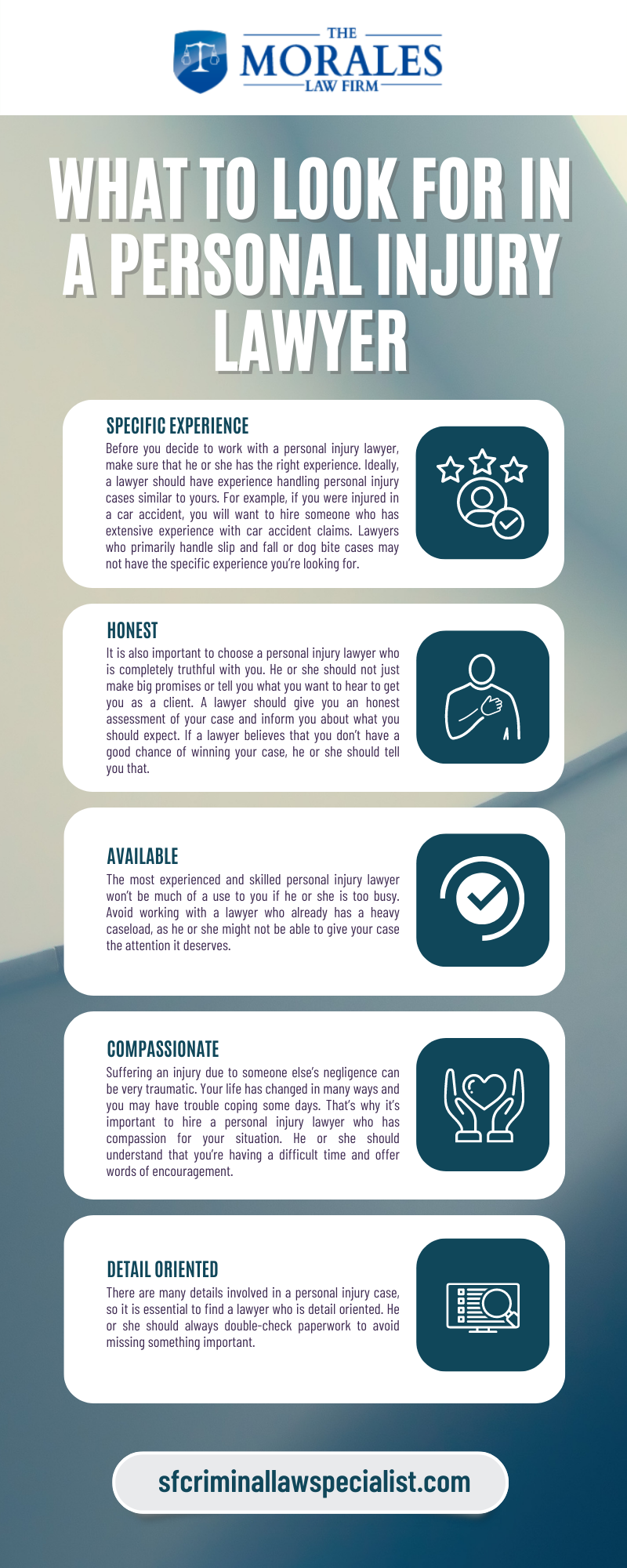 What To Look For In A Personal Injury Lawyer Infographic